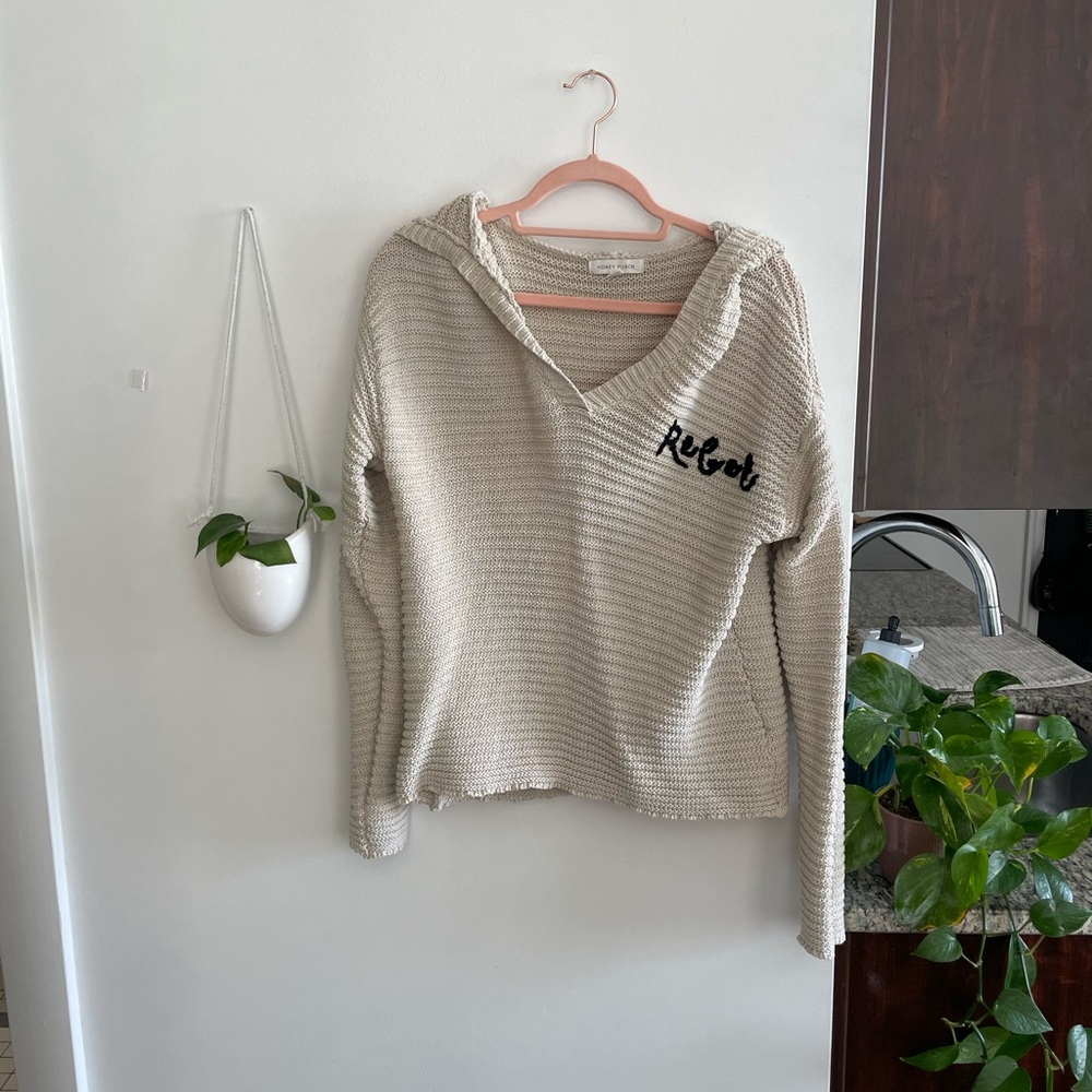 Heavy Knit Beige Sweater by Honey Punch